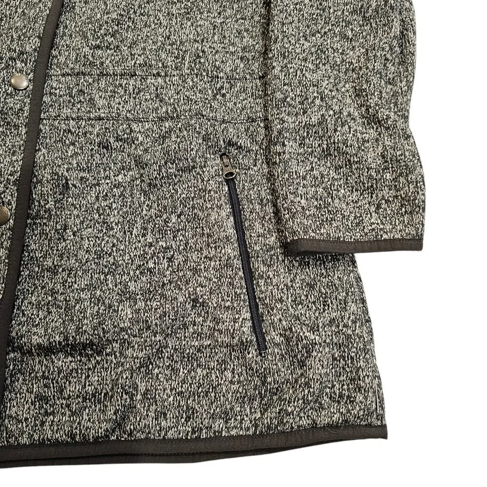 Eddie Bauer Women's Knit Sweater Fleece Lined Jacket Full Zip‎ Heather Green XL